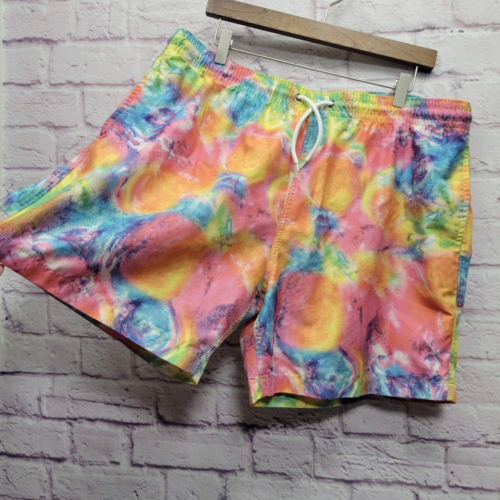 Trunks Surf & Swim Co Tie Dye Swim Shorts Mens XXL Drawstring Mesh Lined Beach - Picture 3 of 8